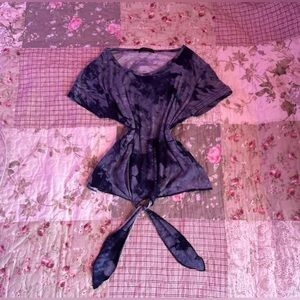 Dark Blue-Gray Tie Dye Top